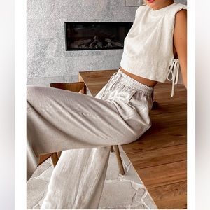 NWT Two piece linen set